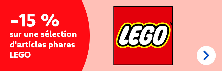 Jusqu'au 11 juin inclus, vous profitez de 15 % de réduction sur une belle sélection d'articles phares LEGO ! Découvrez-les dans votre magasin DreamLand et sur dreamland.be.