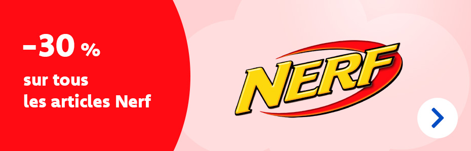 Avec Nerf, vous atteignez toujours votre cible ! Voilà pourquoi vous recevez -30 % sur les articles Nerf jusqu'au 30 juin inclus ! 