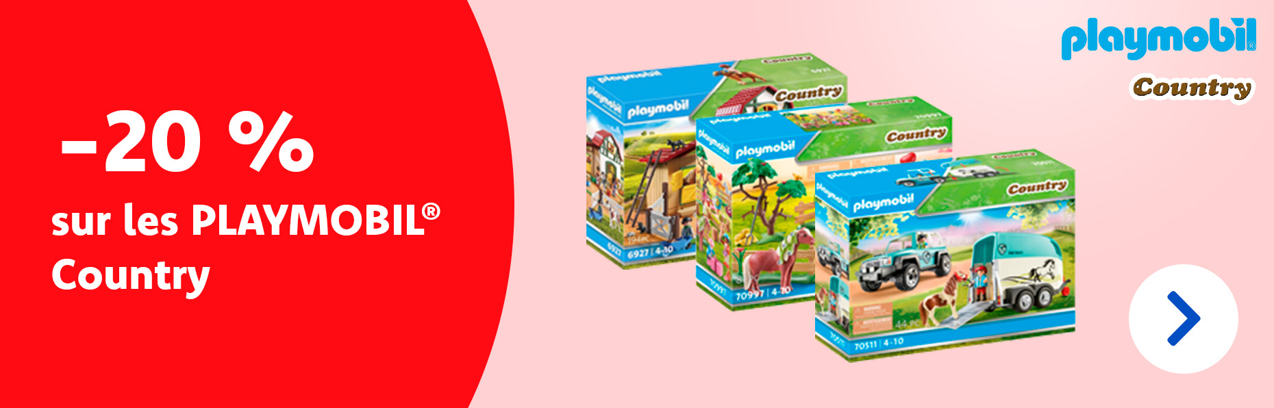 -20 % sur tous les Playmobil Country à l'achat de min. 2 articles
