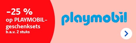 Profiteer t.e.m. 8 oktober van 25 % korting op PLAYMOBIL-geschensets b.a.v. 2 stuks. 