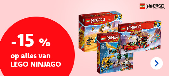 Profiteer t.e.m. 1 oktober van 15 % korting op alles van LEGO NINJAGO! Vind je favorieten en ga voor nieuw bouwavontuur in je LEGO-wereld.