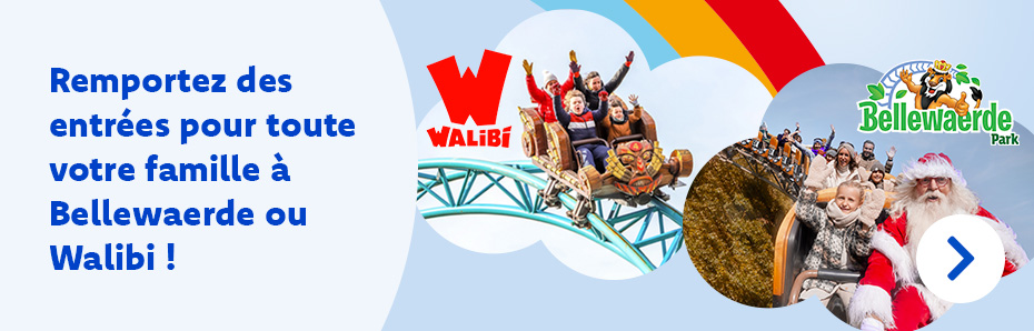 Win 25x4 tickets voor Bellewaerde en Walibi