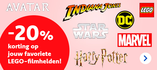 Bij DreamLand shop je de LEGO-helden van Star Wars, Harry Potter, Marvel, DC, Avatar & Indiana Jones nu aan 20 % korting. Ontdek de actie!