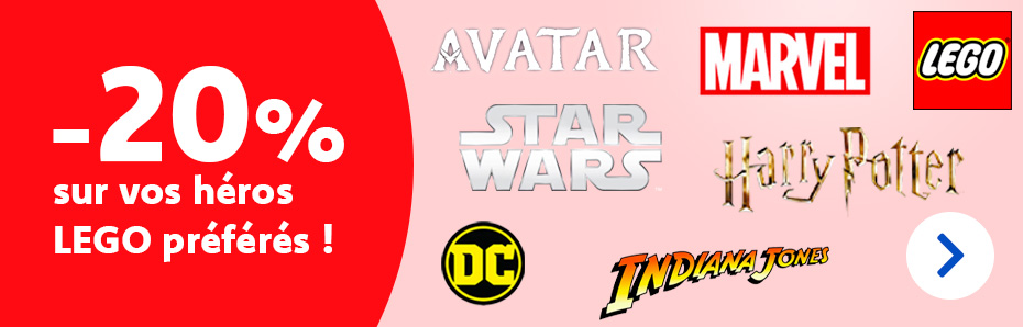 Chez DreamLand, vos héros LEGO Star Wars, Harry Potter, Marvel, DC, Avatar et Indiana Jones sont actuellement à -20 %. Découvrez l’action !
