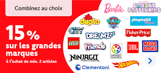 2 articles achetés = - 15 % durant le Festival des marques !