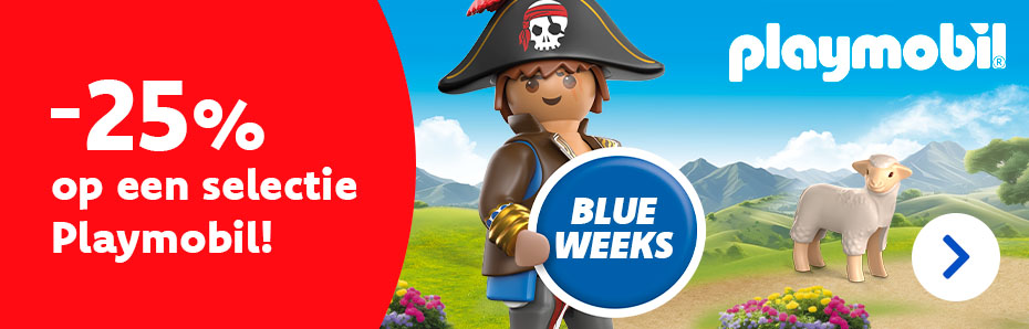Scoor 25% korting op een selectie Playmobil tijdens de Blue Weeks van 15/3 tot 29/3. Mis deze speelse deal niet!