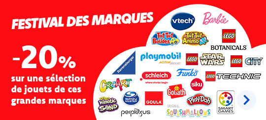 Festival des marques: 20 % de réduction sur une sélection de jouets de grandes marques !