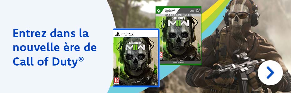 Place aux innovations en matière de gameplay : des sons, graphismes et lumières réalistes à couper le souffle. Découvrez Call of Duty® : Modern Warfare® dans votre magasin DreamLand ou sur dreamland.be. 