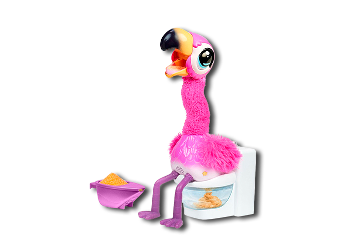 Peluche interactive Gotta Go flamant rose