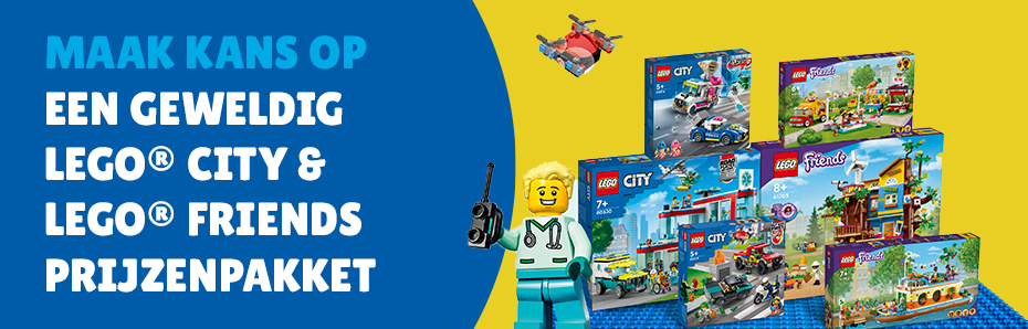 Stap virtueel in de nieuwe LEGO® City & LEGO® Friends sets en maak kans op een geweldig prijzenpakket! Ontdek de wedstrijd nu op dreamland.be en waag je kans!