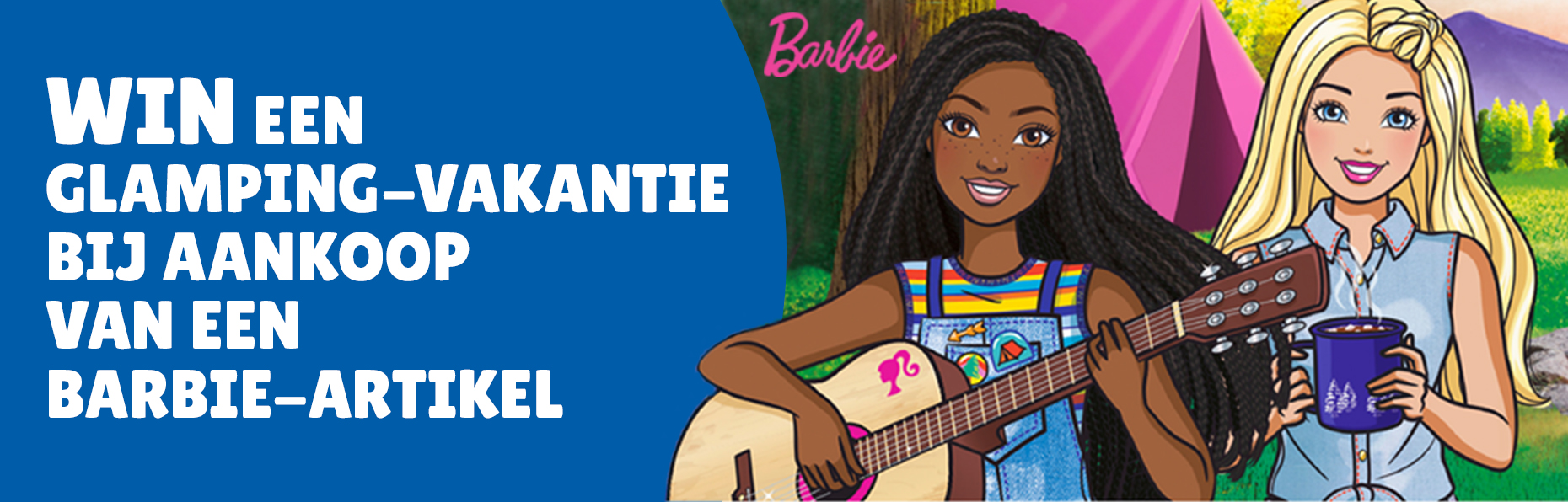 Koop je deze maand een Barbie-artikel? Dan maak je kans op een vakantie, een Barbie-camper of een Barbie-prijzenpakket. 